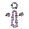 Accesorios Fotográficos para Fiesta en la Playa de Hawái Guirnalda de Flores Simulada Pulsera Collar Decoración de Premios para Actividades de Team Building Tocado