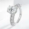 Moda Europea y Americana Transfronteriza Lujo Seiko Anillo de Zirconia con Incrustaciones Completas de Diamante Anillo de Fila Anillo con Base de Cobre Chapado en Plata Joyería para Mujer