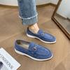 Zapatos Casuales Golden Step para Mujer, Nuevos de Primavera y Otoño, Estilo Británico Perezoso Slip-on con Hebilla Metálica, Planos Cómodos, Tipo Frijol