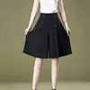 Pantalones Culotte Talla Plus, Pantalones de Pierna Ancha, Shorts para Mujer, Pantalones Casuales Sueltos Delgados de Verano de Cintura Alta Adelgazantes, Pantalones de Cinco Puntos