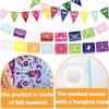 Bandera de decoración para fiesta mexicana, bandera triangular hueca no tejida, diseño de ambiente para el 5 de mayo, Día de los Muertos, bandera colorida