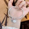 Pulsera de Pie Plata 9999 Nueva China Antigua Giro Moebius Amarillo Dios de la Riqueza Tesoro de la Suerte Pulsera de Pie de Plata Año Nuevo