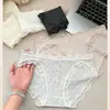 Panty de encaje para mujer estilo coreano inspirado en Instagram, de tiro medio, entrepierna de algodón puro, suave, cómodo, transpirable, calzón simple para mujer