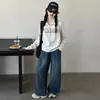 Conjunto novo de outono para meninas: roupa infantil para meninas, conjunto de duas peças com top com zíper e gola alta e jeans, moderno