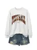 Mama del fútbol Amazon eBay estación independiente moda versátil deportes mujer cuello redondo manga larga camiseta sudadera con capucha