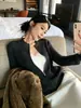 Cardigan de Punto con Cremallera y Cuello Alto de Canalé Estilo Old Money para Mujer Primavera Otoño Invierno Adelgazante Coreano Suave Esponjoso Suéter Chaqueta Pequeña Top