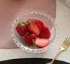 Tigela de Vidro Ponto de Contas de Amor Francês Tigela para Lanches Tigela para Sobremesas Prato Oval Prato para Lanches e Frutas Prato para Bolos