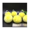 Amarelo com corda elástica bola de pelo bolsa de mão bola de pelo decorativa fazendo capa de zíper de mochila bola de pelo pendurada bola de corda de máscara colorida