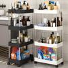 Carrito Estante de Piso Multi-Nivel Cocina Estante de Almacenamiento por Capas Baño Inodoro Sándwich Sala de Estar Carrito de Almacenamiento