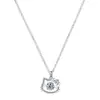 Plata de ley S925 moissanita gatito amor pez plata S925 este año adorable tigre collar inteligente colgante femenino cadena para la clavícula
