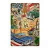 Uau! Placa Americana Retro Venda Mais Cruzada Rota 66 Pôster Decorativo Pintura em Lata Decoração Moderna para Casa Pintura