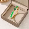 Pulseiras de Casal de Luxo Leve de Alta Qualidade, Aço Titânio Abertas com Design de Nicho, Pulseiras Modernas Populares Estilo Ins