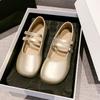 Zapatos Planos de Boca Baja con Plataforma Interna Estilo Francés para Mujer Verano 2025 Nuevo Estilo con Falda Zapatos de Punta Cuadrada Versátiles Zapatos Mary Jane