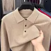 Suéter de malha casual simples de outono novo para homens, com gola virada e mangas compridas de cor sólida, para atacado transfronteiriço