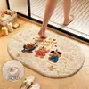 Alfombra de baño de dibujos animados, absorbente y antideslizante, adecuada para duchas, inodoros y entradas de baño; espesado y secado rápido