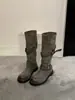 Botas altas de diseño nicho estilo coreano para pantorrilla ancha, nuevo modelo primavera-verano 2026, botas de montar adelgazantes de punta redonda para pantorrilla alta