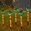 Luces Solares LED para Suelo para Jardín, Estrella de Cinco Puntas, Árbol de Navidad, Decoración de Copo de Nieve, Cadena de Luces de Suelo, Luces Decorativas de Navidad