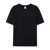 Camiseta de manga corta con cuello redondo de algodón puro de color liso, camiseta blanca de manga corta de algodón puro, camiseta básica versátil unisex de color liso
