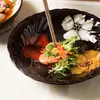 Vajilla en idioma Hua, adecuada para tazón de cerámica de estilo japonés, tazón de arroz simple y creativo para el hogar, tazón de fideos, tazón de sopa, plato, ligero defecto.