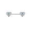 Anillos para Pezón Europeos y Americanos Transfronterizos de Acero Inoxidable 316L con Diseño de Goteo de Aceite, Barras Rectas con Forma de Corazón y Mariposa para Piercing Corporal