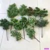 Plantas de Bonsái Hechas de Hojas de Ciprés, Hojas de Pino y Ciprés, Flores Artificiales Decorativas, Hojas Perennes
