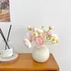 Estilo Ins Vaso Redondo Pequeno Flores Secas Flores Artificiais Colorido Conjunto de Garrafas de Cerâmica Decoração de Quarto Sala de Estar Mini Enfeites Pequenos