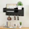 Colgador de llaves de pared transfronterizo con ganchos, estante de madera y estante estilo casa de campo para entrada, cocina, sala de estar