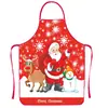 Delantal Navideño Transfronterizo Rojo Papá Noel Cocina a Prueba de Polvo Babero Doméstico Sin Mangas Cuello Halter Venta Directa de Fábrica
