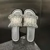 Sandalias de Chanclas Estilo Falda Inspiradas en Chanel con Perlas, Impresionantes Nuevas Chanclas de Verano para Mujer, Diseño Francés Plano de Suela Suave 2026