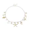 Collar Pulsera de Concha de Verano Bohemio Transfronterizo Europeo y Americano para Mujer Joyería de Perla Artificial Estrella de Mar Caracola Joyería
