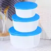 Recipiente Redondo de Plástico Espeso para Almacenamiento, Lonchera, Contenedor para Refrigerador y Congelador, Apto para Microondas
