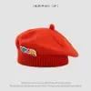 Gorros para bebés y niños pequeños, gorros estilo coreano británicos de primavera y otoño, gorros de lana cálidos tejidos de pintor, boinas unisex para bebés
