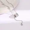 Colar de Aço Titânio Prateado para Mulheres, Venda Quente na Live do TikTok, Corrente de Clavícula Versátil da Moda para Celebridades da Internet, Joia que Não Desbota