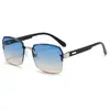 Nuevas Gafas de Sol de Moda Tendencia para Hombre, Gafas de Sol Cuadradas con Lente de PC, Gafas de Sol de Medio Marco con Protección Solar Estilo Urbano para Mujer