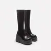 Botas de Cano Médio Leves, Fáceis de Usar e Versáteis com Solado Grosso, Novo Estilo Outono 2025 Y2K Botas de Motociclista Hot Girl, Botas Longas Acima do Joelho