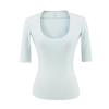 Camiseta sexy estilo 'Hot Girl' que resalta la figura para mujer Otoño 2025 Estilo Pura Pasión Aspecto Adelgazante Manga Tres Cuartos Camiseta Interior Top