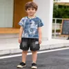 Conjunto de Verano para Niños 2026 Estilo Nuevo Conjunto de Dos Piezas Tie-Dye de Manga Corta para Niños Ropa Casual para Bebés Ropa Infantil de Moda