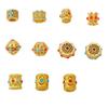 Cuentas sueltas de color dorado antiguo con incrustaciones de turquesa hechas a mano con cuentas diy pulsera collar material de joyería al por mayor