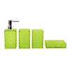 Baño plástico de cuatro piezas transparente cuadros diamante fábrica mayoreo baño enjuague bucal soporte para cepillo juego de cuatro piezas