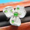 9138 Anillo de Jadeíta Birmana Natural Grado A Tipo Hielo Verde Yang para Mujer con Diseño Versátil