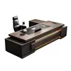 Conjunto de mesa e cadeira de escritório executiva moderno e simples, mesa de CEO, mesa executiva de luxo leve, mesa de gerente, móveis de escritório