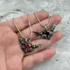 Corrente de Clavícula com Pingente de Coração de Amor para Casal Estilo Gótico Retro Bat Personalidade Transfronteiriça Colar Diabinho Preto e Vermelho Dia dos Namorados