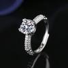 Tiktok Kuaishou transmisión en vivo transfronteriza superventas anillo popular de diamante de imitación de 2 quilates Anillo de diamante de boda sencillo para mujer al por mayor