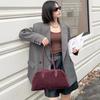 Bolso Boston de Gamuza de Alta Gama de Gran Capacidad para Mujer, Bolso de Hombro de Bowling Frosted de Moda y Versátil para Viajes
