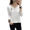2472 # Nova Camiseta Tendência Estilo Coreano de Manga Longa (Foto Real) (95% Algodão 5% Elastano) (Adicionar GG/XGG)