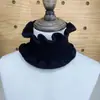 Nuevo Calentador de Cuello con Cuello de Volantes de Color Sólido Dongdaemun Suéter de Lana Tejido Otoño e Invierno Cuello Falso Protector de Cuello Cálido