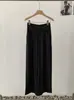 Calça Casual Reta de Cor Sólida, Caimento Fluido, Lisa, Cintura Alta, Semi-Elástica, Inspirada no Design Omalai, para Mulheres 6149