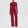 Nuevo Conjunto Deportivo Ajustado con Cremallera de Manga Larga Transpirable de Secado Rápido Pantalones de Pierna Recta para Correr, Fitness, Yoga al Aire Libre para Mujer