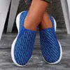 Zapatos Casuales Nuevos de Primavera y Otoño, Zapatos Casuales de Malla Transpirables Planos Fly-Knit para Mujer sin Cordones, Zapatos Casuales de Malla de Comercio Exterior Talla Grande Listos para Enviar