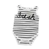 Mono sin mangas de Summer Infant para hombre y mujer, Traje de gateo con estampado de letras y triángulo, Traje holgado de rayas finas